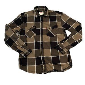 Levi's Cotton Plaid Chest Pockets Button Front Long Sleeve Men's Shirt Size S